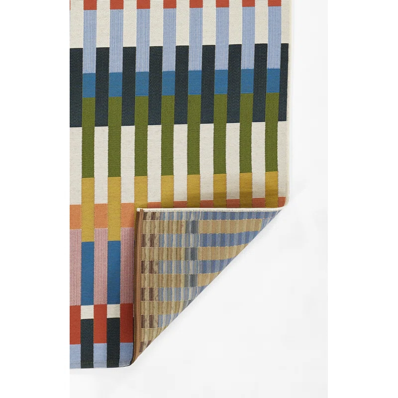Icon Striped Indoor Outdoor Multi Rug Rectangle 7'10" x 10'
