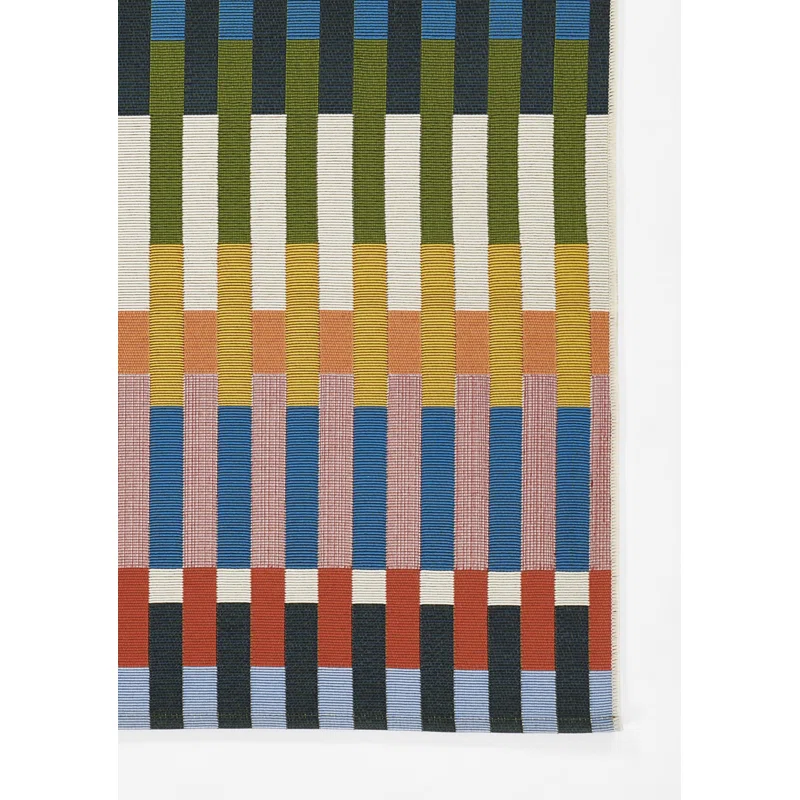 Icon Striped Indoor Outdoor Multi Rug Rectangle 7'10" x 10'