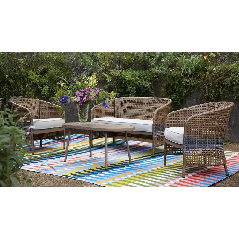 Icon Striped Indoor Outdoor Multi Rug Rectangle 7'10" x 10'