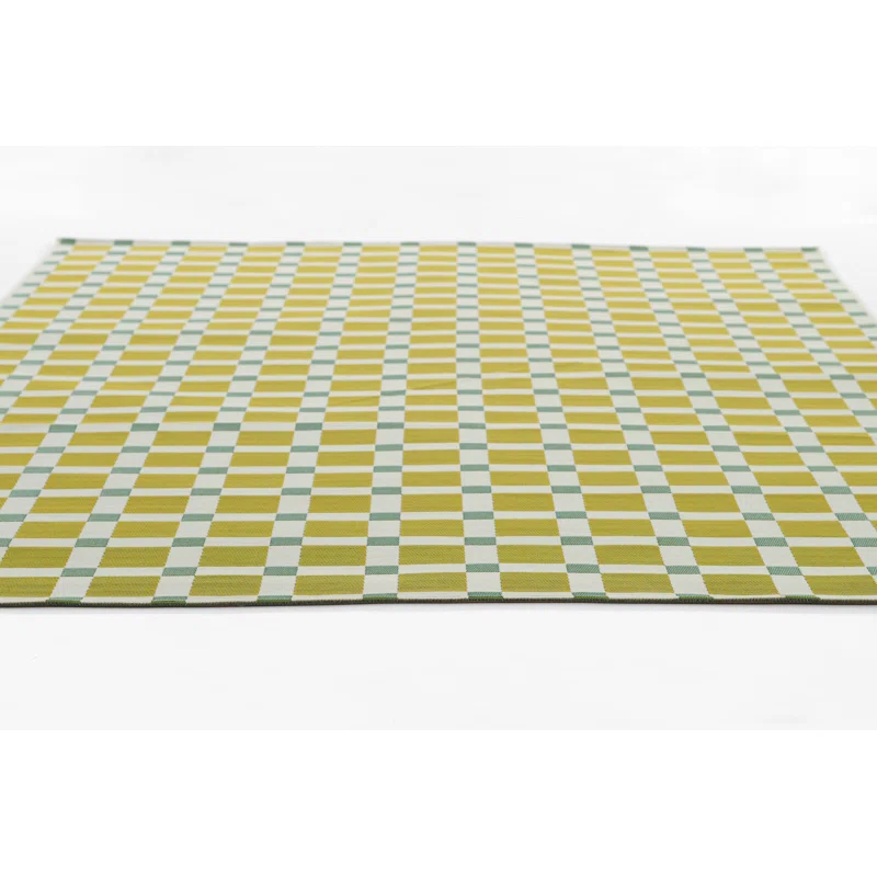 Icon Geometric Indoor Outdoor Green Rug Rectangle 5'3" x 7'6"