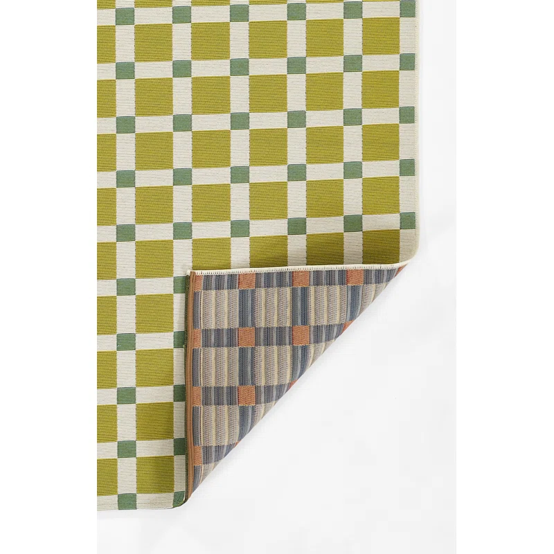 Icon Geometric Indoor Outdoor Green Rug Rectangle 5'3" x 7'6"