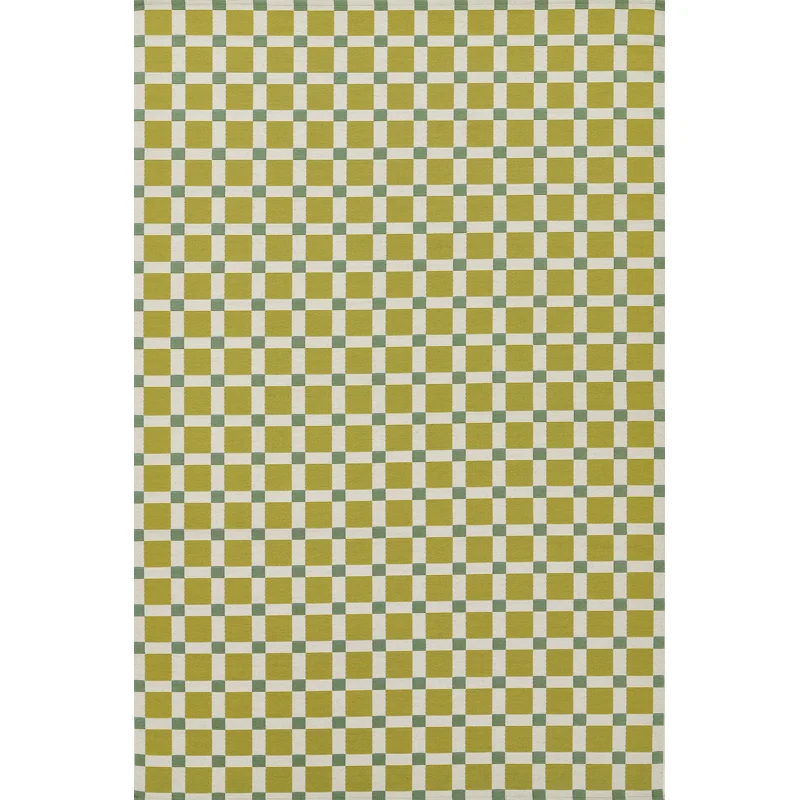 Icon Geometric Indoor Outdoor Green Rug Rectangle 5'3" x 7'6"