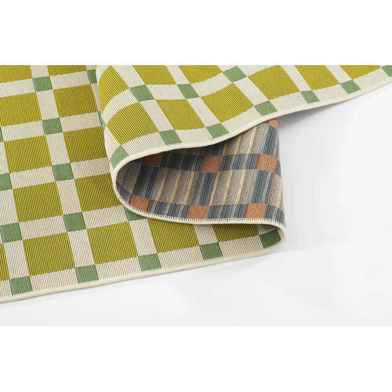 Icon Geometric Indoor Outdoor Green Rug Rectangle 5'3" x 7'6"