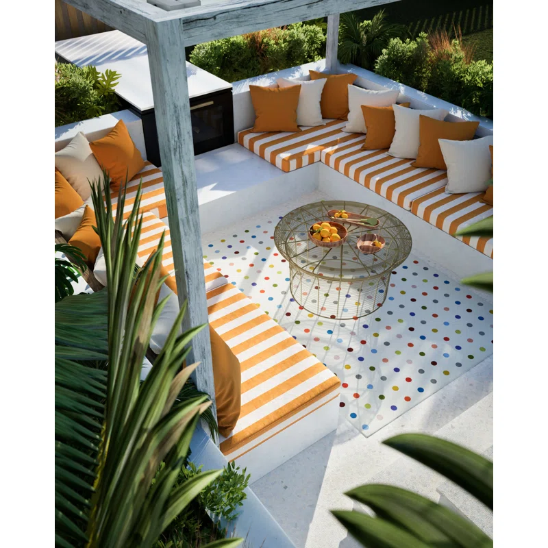Icon Dots Indoor Outdoor Multi Rug Rectangle 5'3" x 7'6"