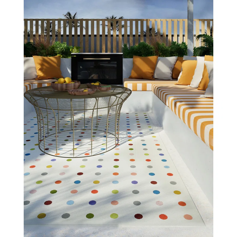 Icon Dots Indoor Outdoor Multi Rug Rectangle 5'3" x 7'6"