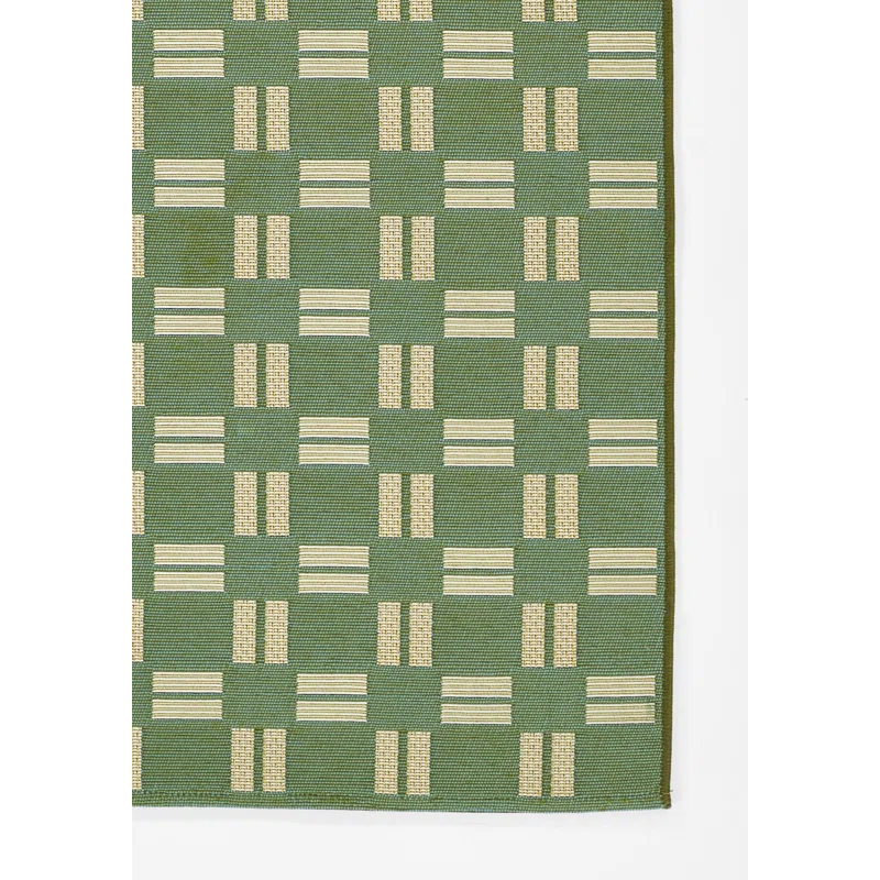 Icon Geometric Indoor Outdoor Green Rug Rectangle 2' x 3'