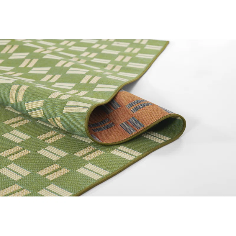 Icon Geometric Indoor Outdoor Green Rug Rectangle 2' x 3'