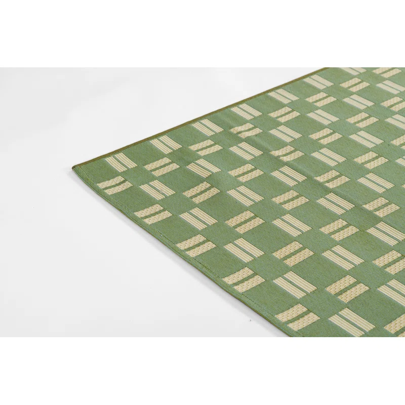 Icon Geometric Indoor Outdoor Green Rug Rectangle 2' x 3'