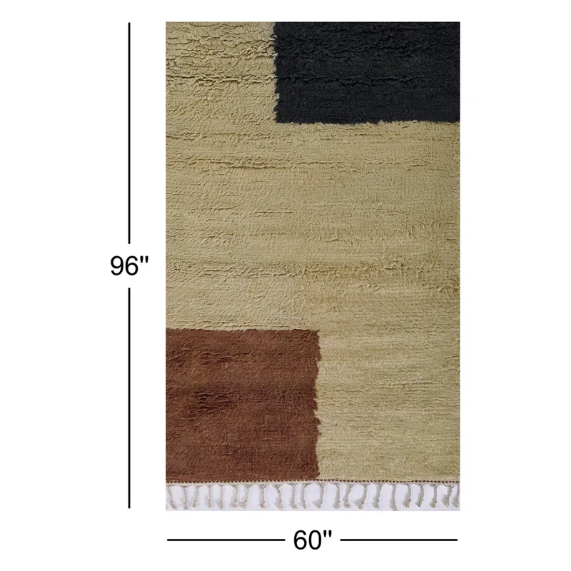 Essi Handmade Wool Rug Rectangle 5' x 8' 5 Essi Handmade Wool Rug Rectangle 5' x 8'