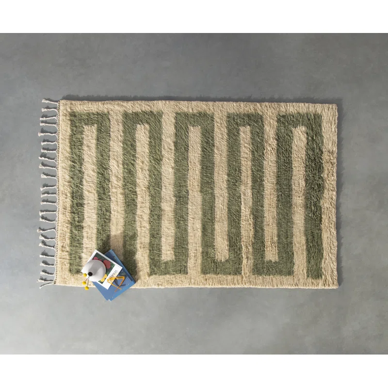 Essi Handmade Wool Rug Rectangle 5' x 8' 3 Essi Handmade Wool Rug Rectangle 5' x 8'