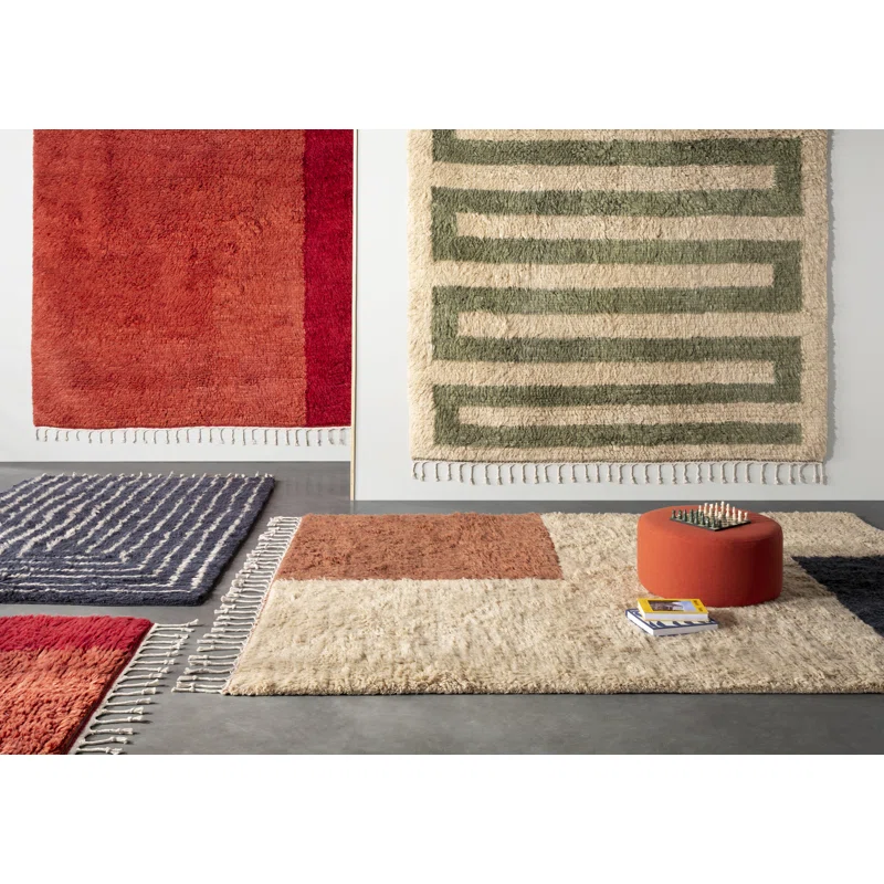 Essi Handmade Wool Rug Rectangle 5' x 8' 4 Essi Handmade Wool Rug Rectangle 5' x 8'