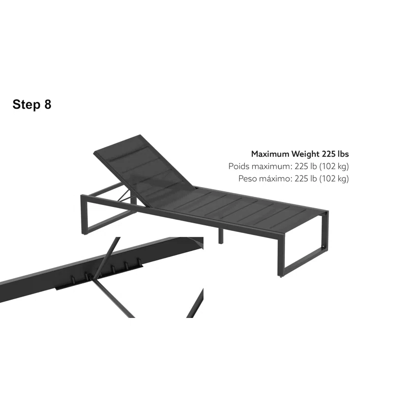 Armando Outdoor Aluminum Chaise Lounge White