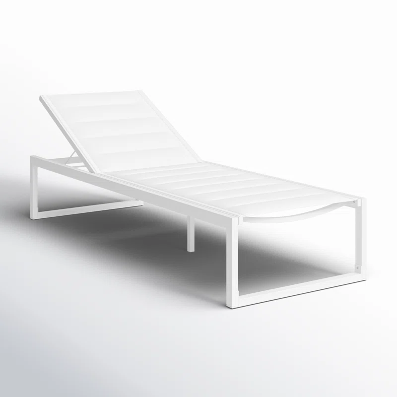 Armando Outdoor Aluminum Chaise Lounge White