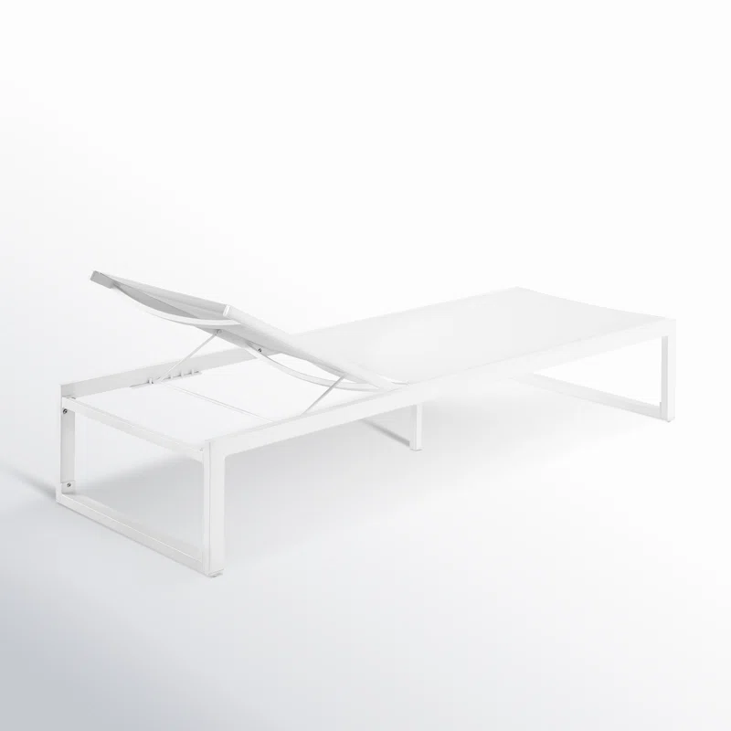 Armando Outdoor Aluminum Chaise Lounge White