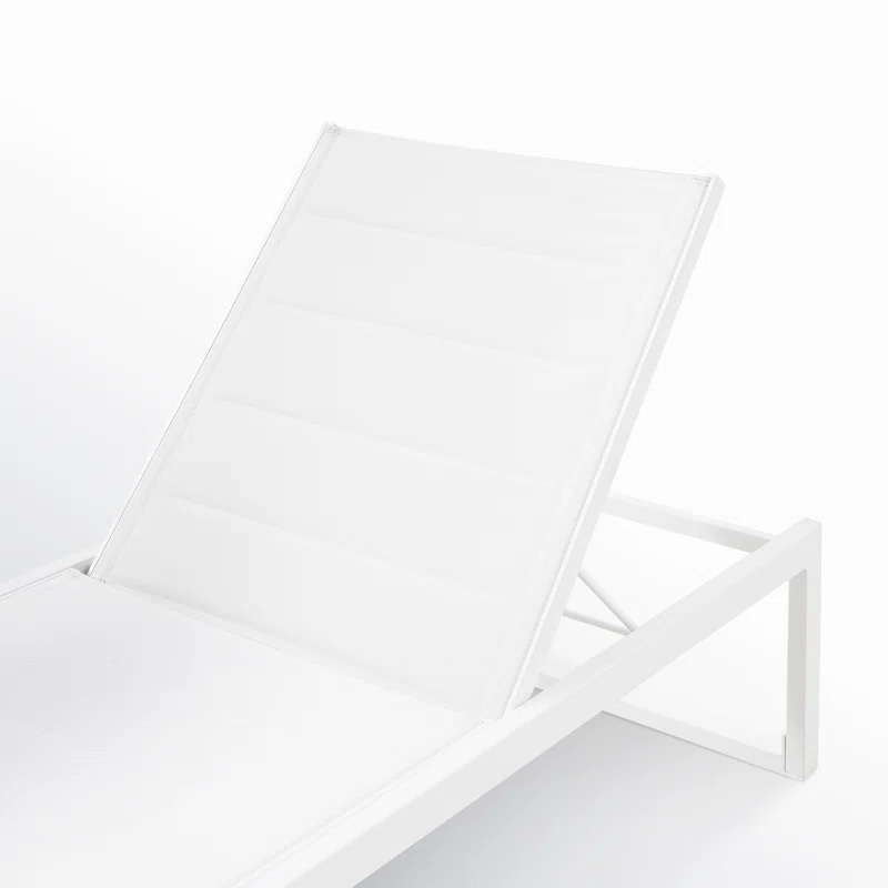 Armando Outdoor Aluminum Chaise Lounge White