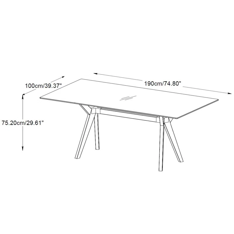 Walter 74.8'' Dining Table Gray