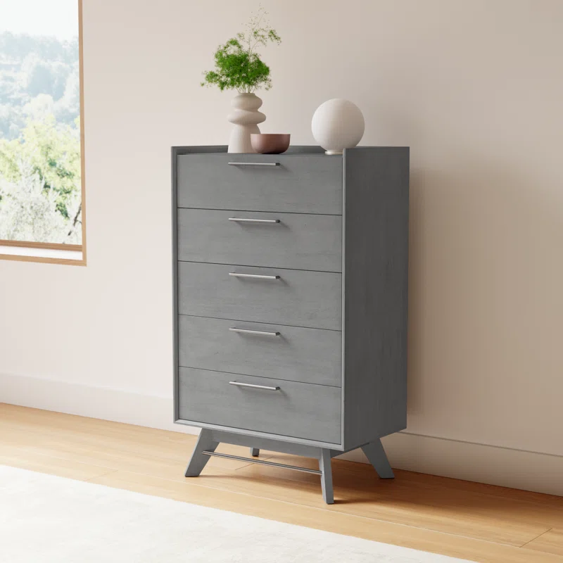 Walter 5 - Drawer Dresser Gray