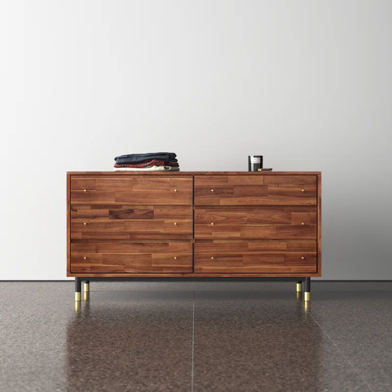 Dakota 6 Drawer 58'' W Wood Double Dresser