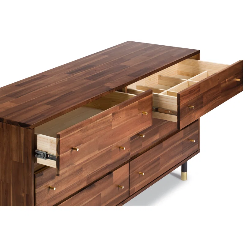 Dakota 6 Drawer 58'' W Wood Double Dresser