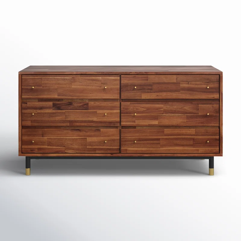 Dakota 6 Drawer 58'' W Wood Double Dresser