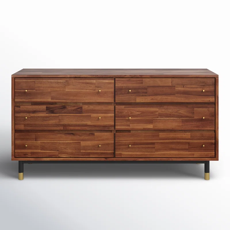 Dakota 6 Drawer 58'' W Wood Double Dresser