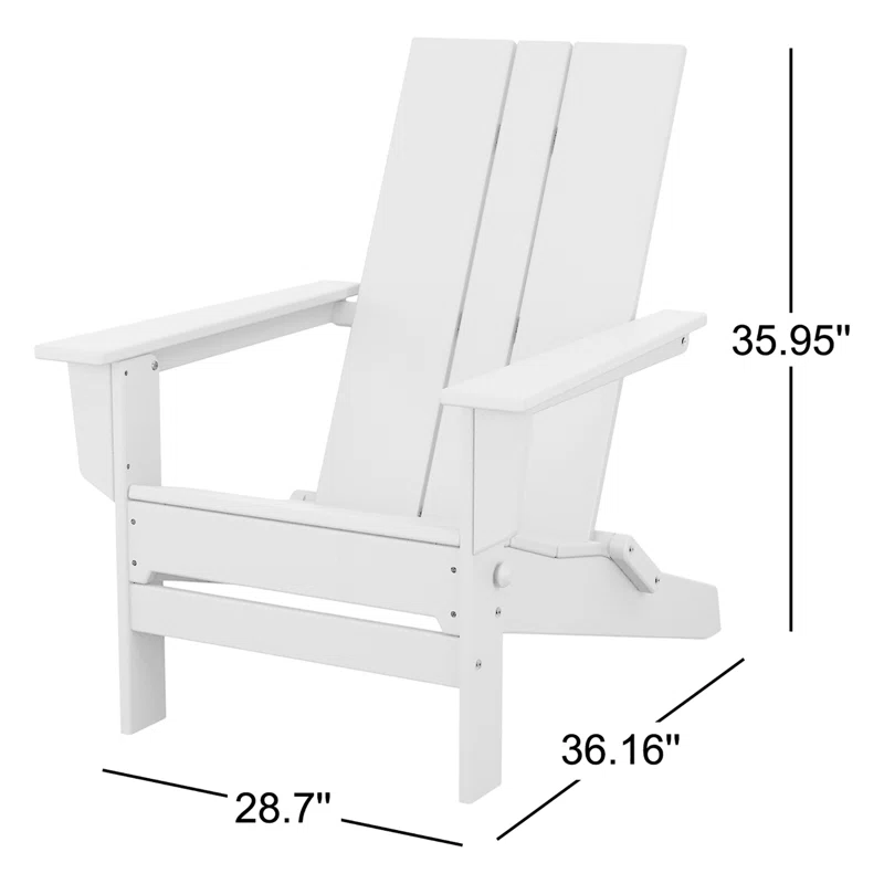 POLYWOOD x AllModern Folding Adirondack Chair Black
