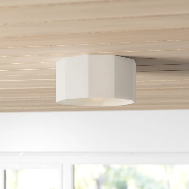 Logan Single Light Ceramic 6'' H X 12.25'' W  Flush Mount Matte White