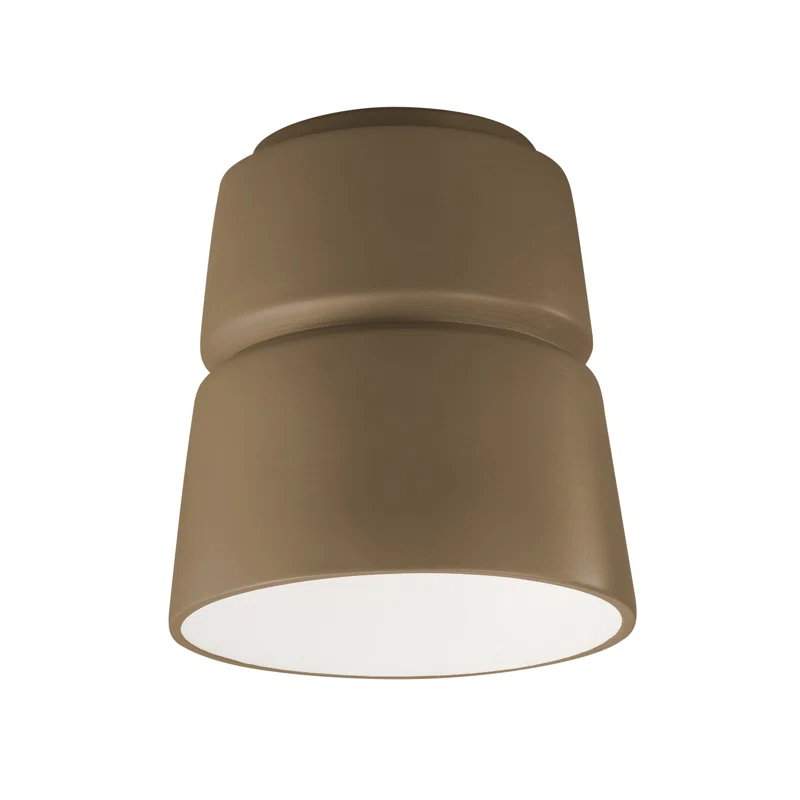 Logan Radiance Collection - Cone Ceramic Flush-Mount Adobe,LED (Integrated)