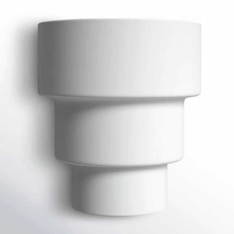 Logan 2 Light Ceramic Dimmable Flush Mounted Sconce Bisque,Incandescent,14.25" H x 12.75" W x 6.25" D