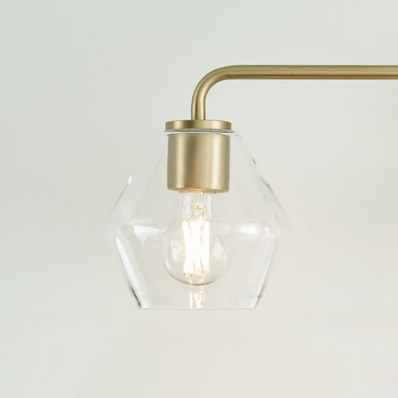 Rooks 3 Light Dimmable Vanity Light Satin Brass,Clear