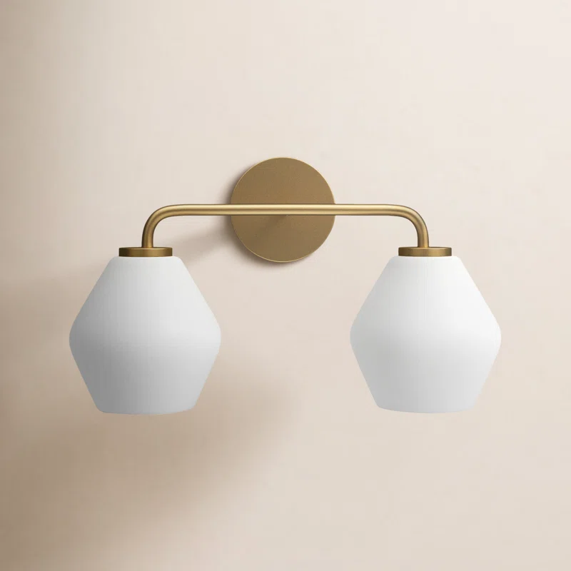 Rooks 2 - Light Dimmable Vanity Light Satin Brass,White