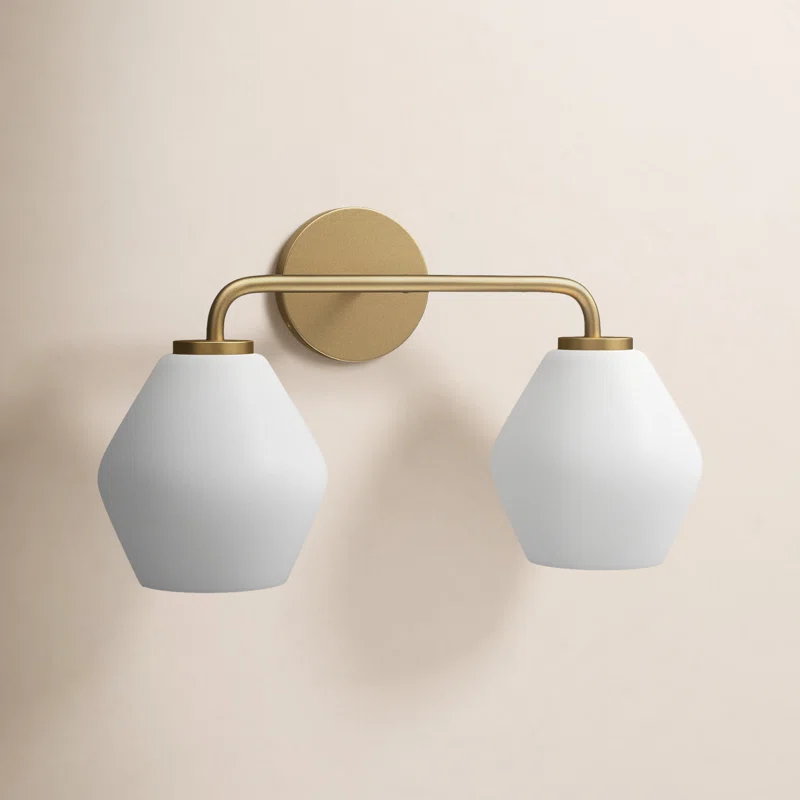 Rooks 2 - Light Dimmable Vanity Light Satin Brass,White