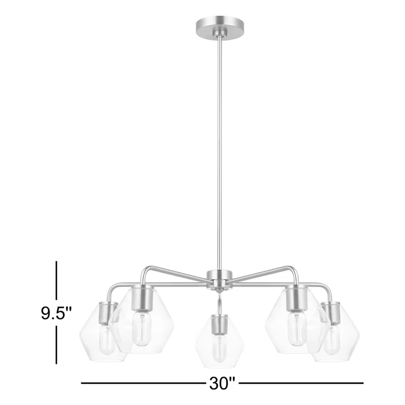 Rooks 5 - Light Sputnik Linear Chandelier Midnight Black