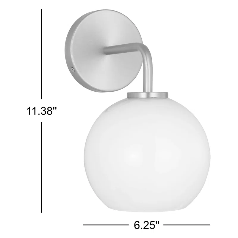 Childerley Single Light Glass Steel Dimmable Armed Sconce Satin Brass,Clear