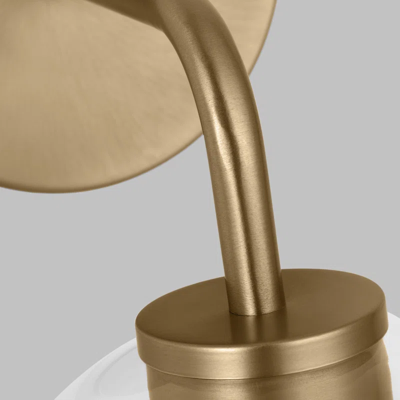 Childerley Single Light Glass Steel Dimmable Armed Sconce Satin Brass,Clear
