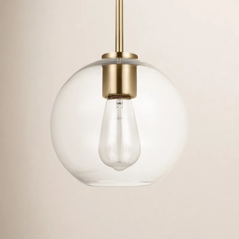 Childerley Single Light Glass Dimmable Pendant Gold
