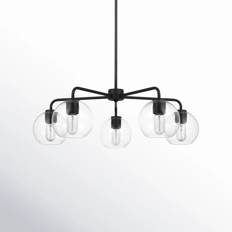 Childerley 5 - Light Sputnik Linear Chandelier Midnight Black