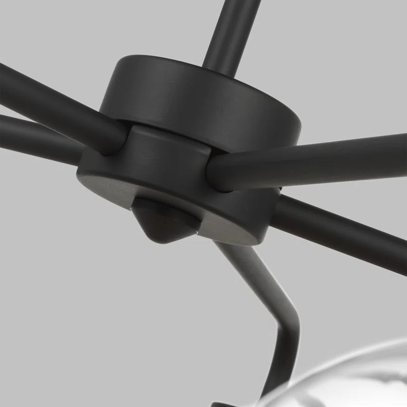 Childerley 5 - Light Sputnik Linear Chandelier Midnight Black