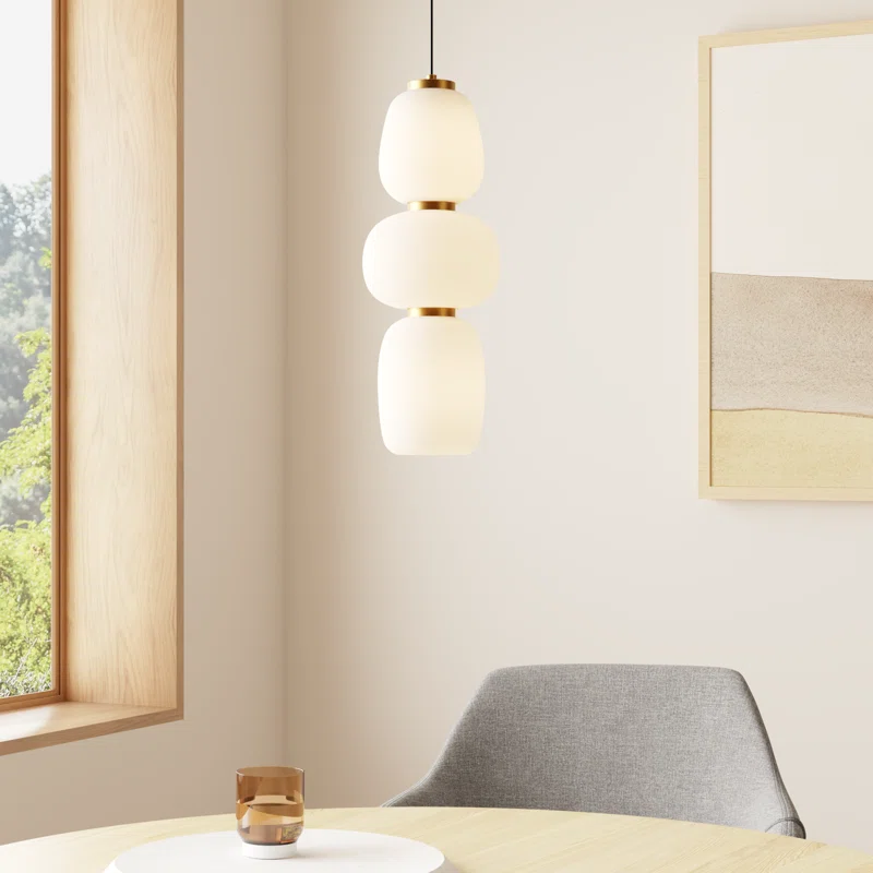 Kace Single Light Glass Dimmable LED Pendant