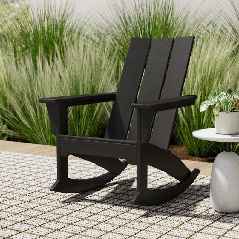 Modern Adirondack Rocker Black