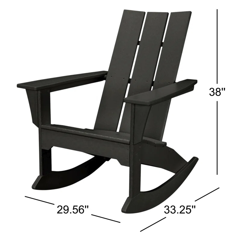 Modern Adirondack Rocker Black