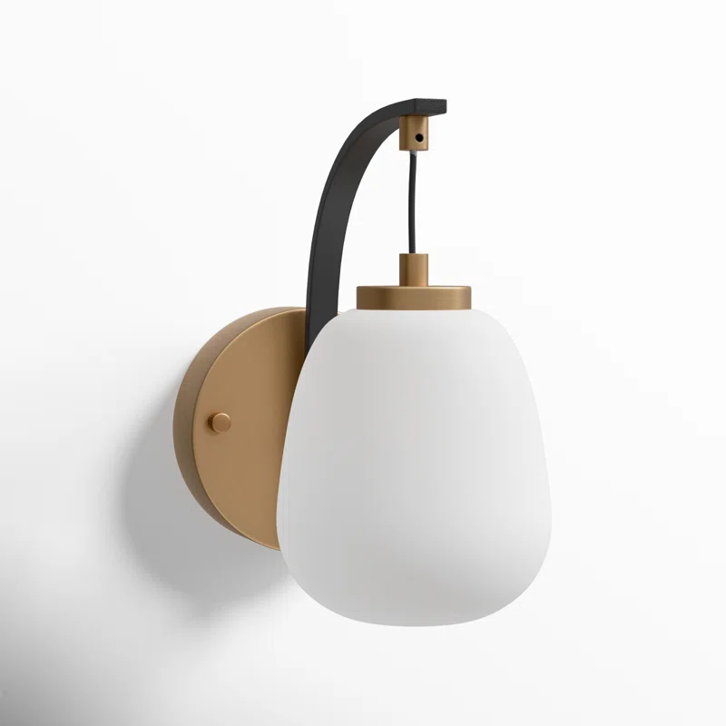 Kace Single Light Glass Steel Dimmable Armed Sconce