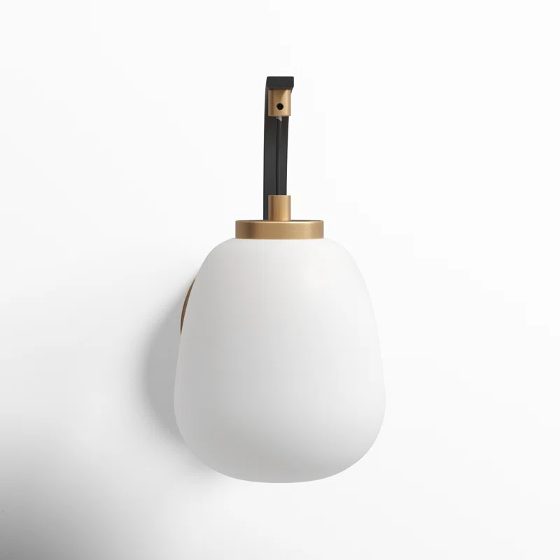 Kace Single Light Glass Steel Dimmable Armed Sconce