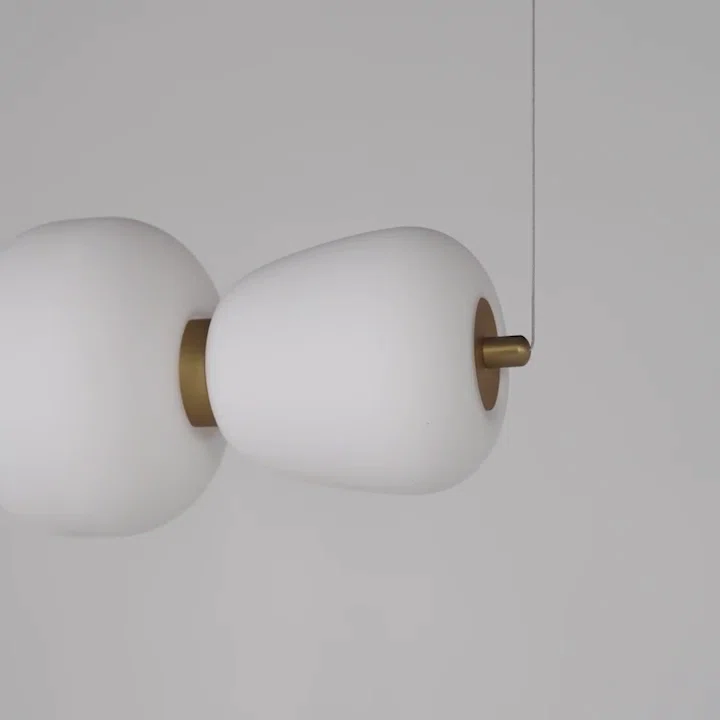 Kace 2 Light Glass Dimmable LED Pendant