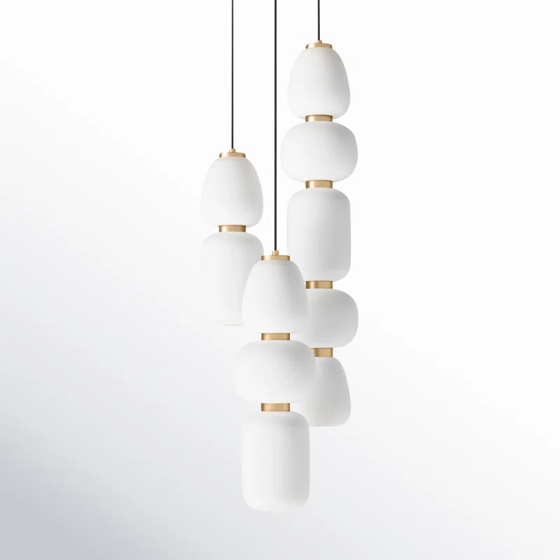 Kace 3 Light Glass Dimmable LED Pendant