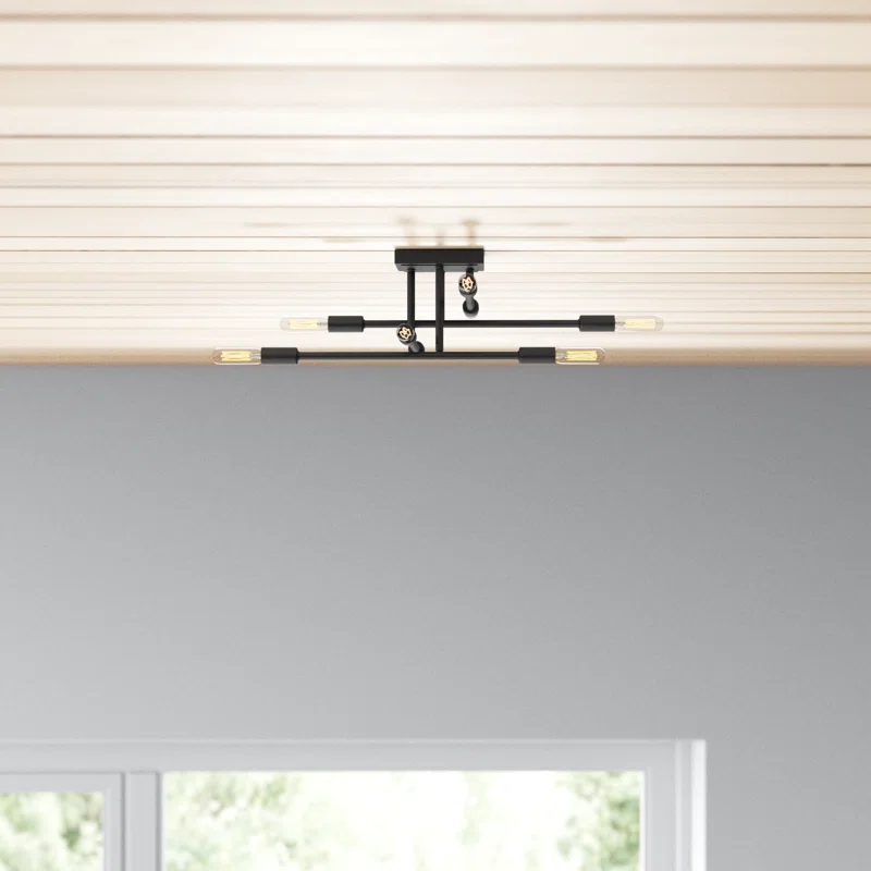 Jordy 8 Light Flush Mount Matte Black