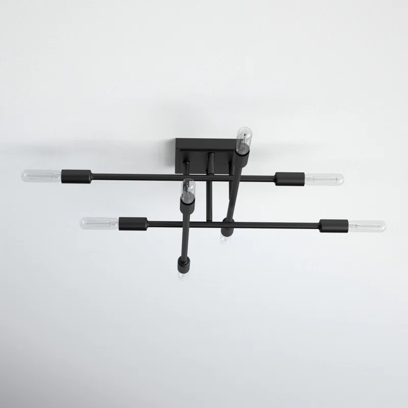 Jordy 8 Light Flush Mount Matte Black