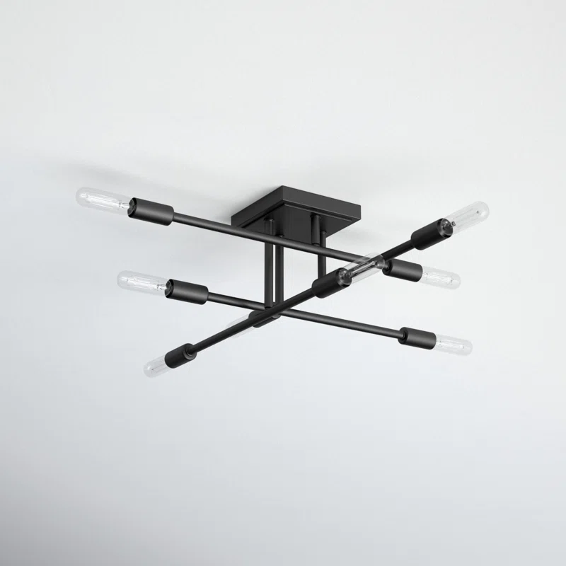 Jordy 8 Light Flush Mount Matte Black