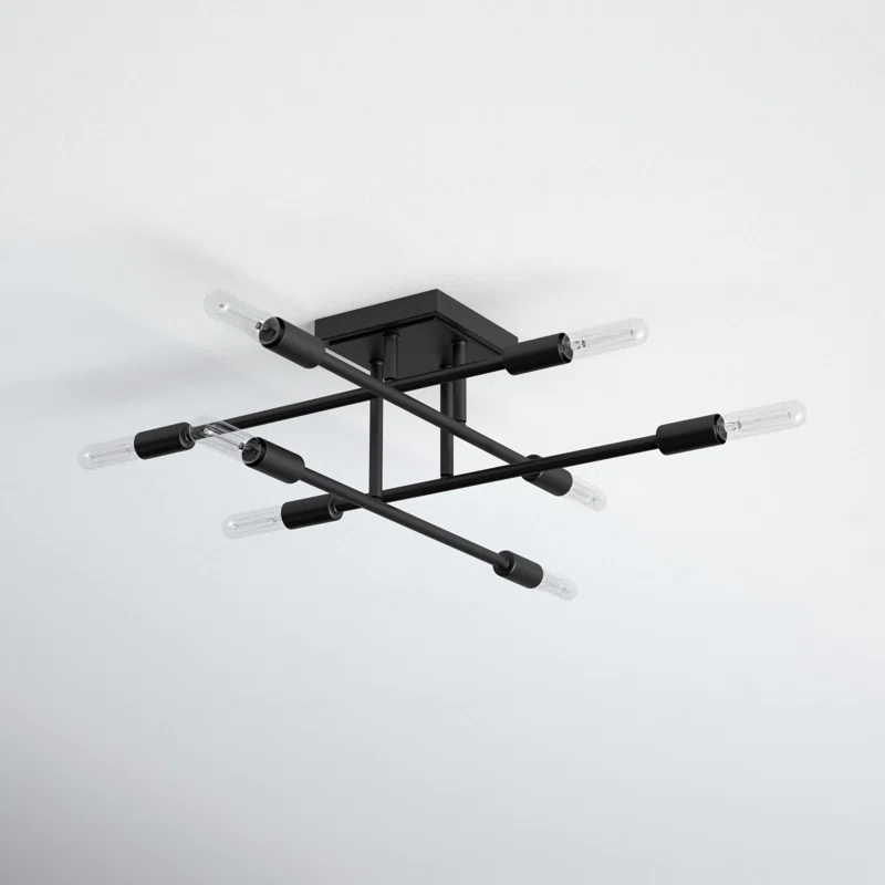 Jordy 8 Light Flush Mount Matte Black