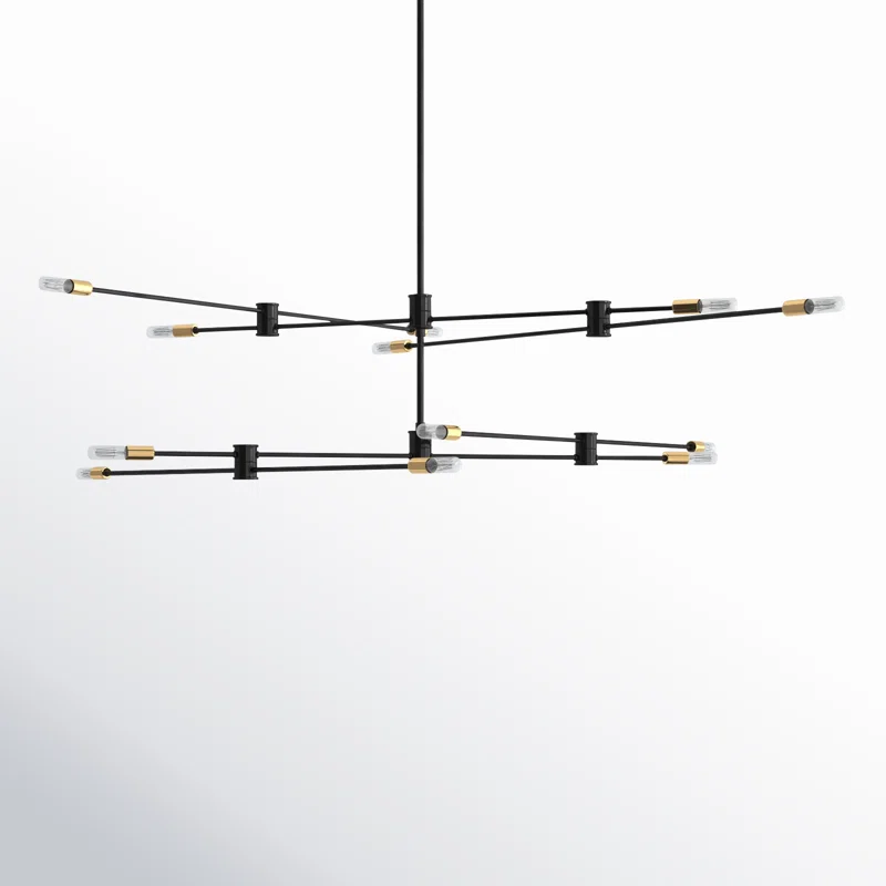 Jordy 12 - Light Sputnik Modern Linear Chandelier Bronze